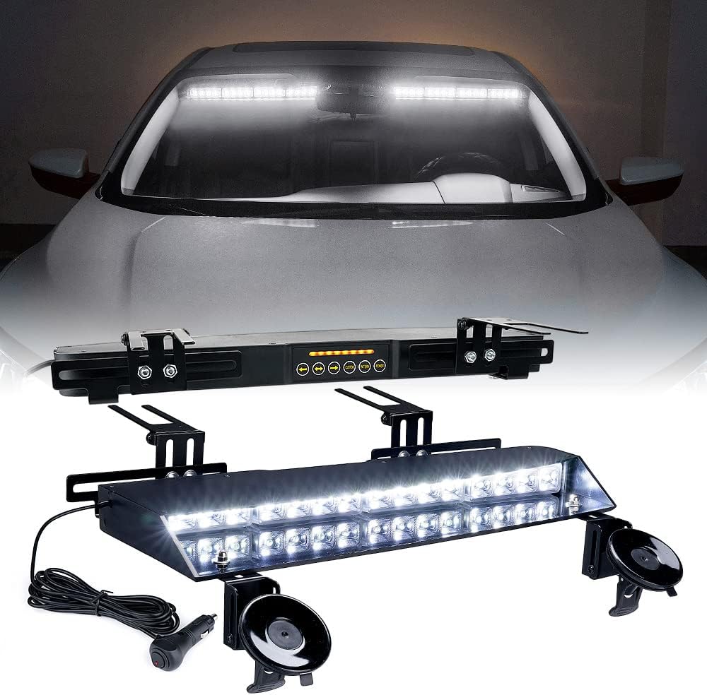 Amber LED Visor Strobe Dual Light Bar with Control Panel C4363