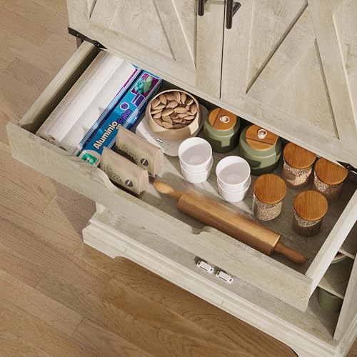 9 Shelves 4 Barn Doors Kitchen Pantry Cabinet Q8317