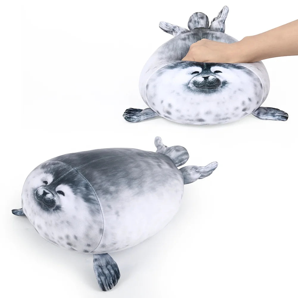 Gray 11.8 inch Plush Seal Pillow O59432