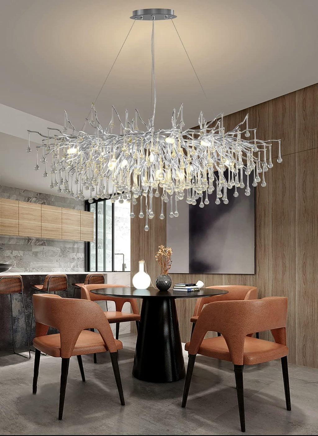 Silver Modern Crystal Chandelier L9638
