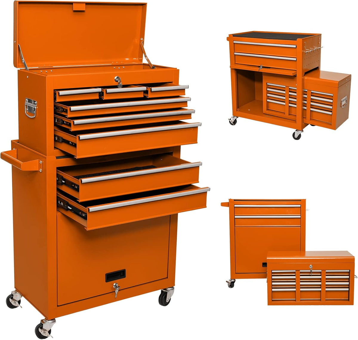 8 Drawer Rolling Metal Tool Chest with Wheels Z61422