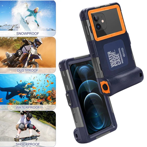 Waterproof Protective Case for Phones Up to 6.9 Inch with Lanyard C5614