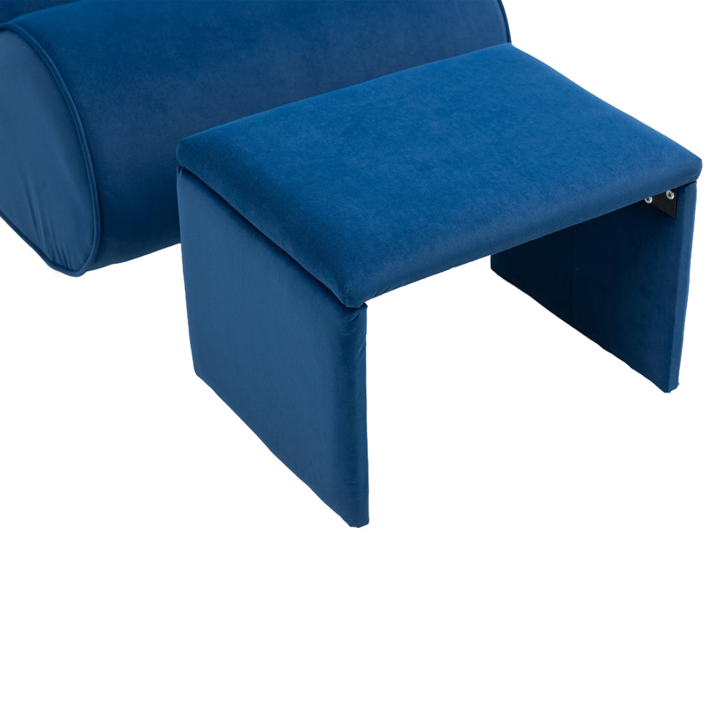 Navy Accent Chair with Ottoman P15257