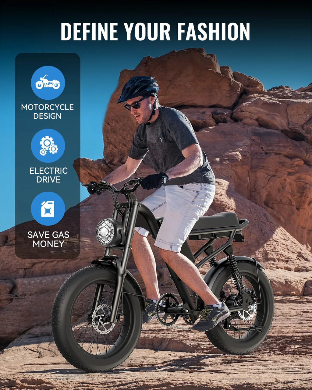 Electric Dirt Bike with 20" Fat Tire, 500W Motor, 7-Speed, 48V 16AH Removable Battery F62489