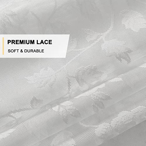Grey Lace Curtains 84 Inches Long 2 Panels Set, 52 x 84 Inch F300