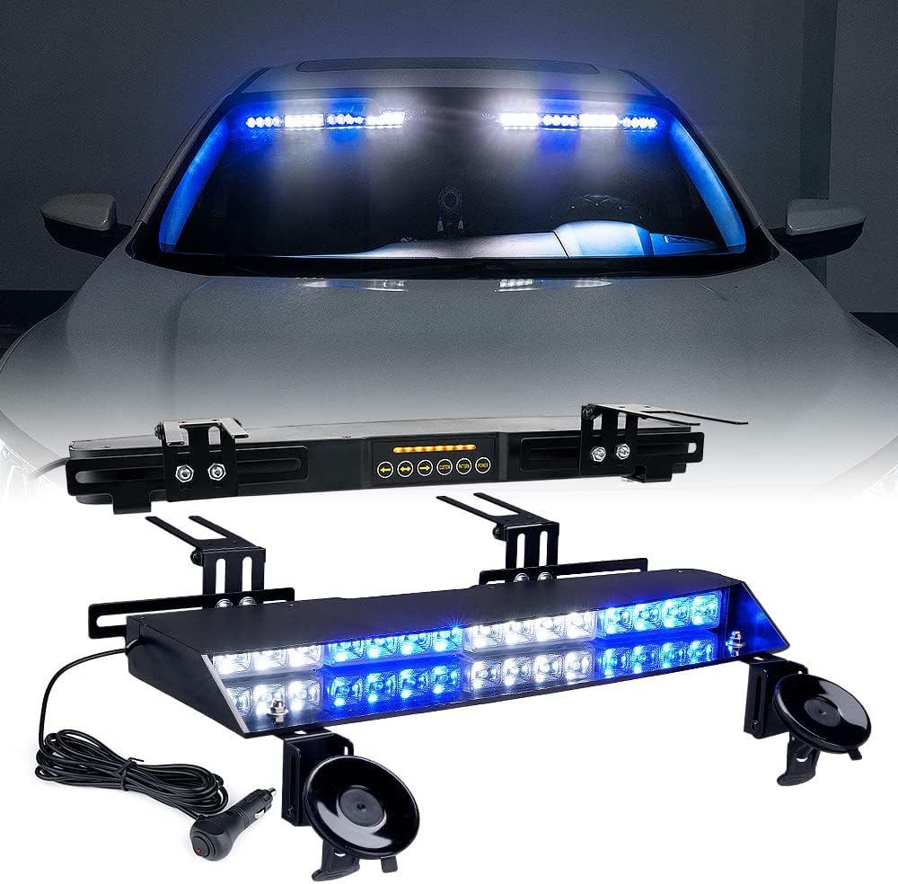 Amber LED Visor Strobe Dual Light Bar with Control Panel C4363