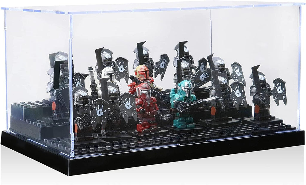 Acrylic Display Case in Black for Minifigure & Action Figures, 10 x 5.4 x 6.1, 5mm Dustproof Case, Pack of 2 E741396