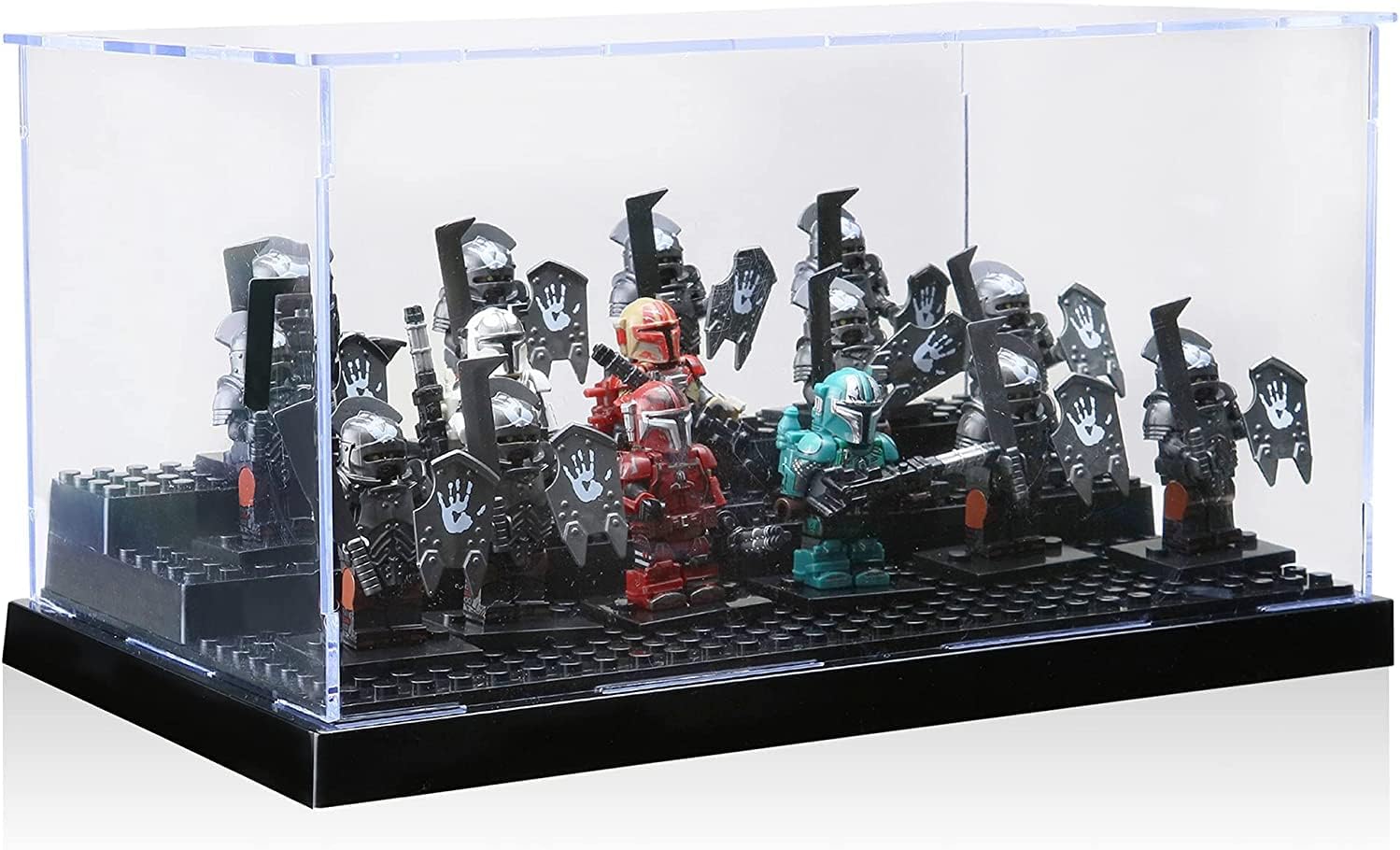 Acrylic Display Case in Black for Minifigure & Action Figures, 10 x 5.4 x 6.1, 5mm Dustproof Case, Pack of 2 E741396