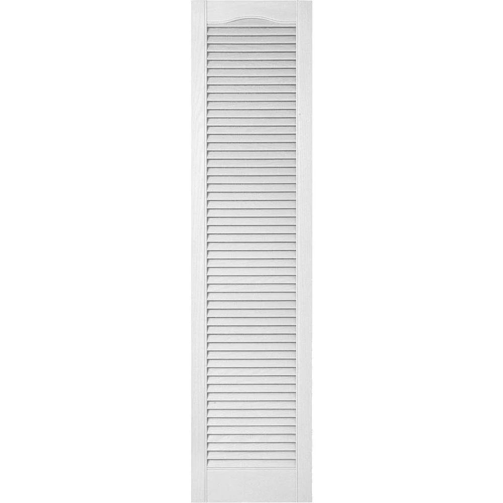 12 inchw x 27 inchh Bright White Vinyl Open Louver Shutters Y523985