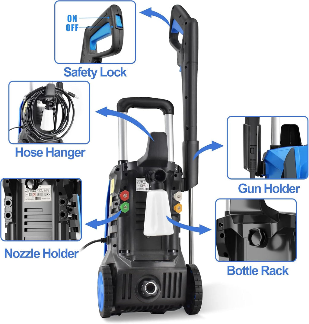 3500 PSI 2.6 GPM Electric Pressure Washer with Foam Cannon and Hose Reel V684265
