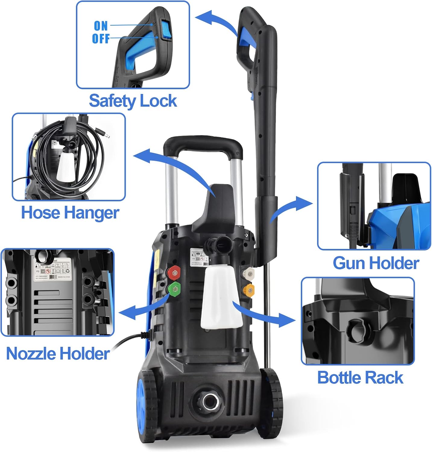 3500 PSI 2.6 GPM Electric Pressure Washer with Foam Cannon and Hose Reel V684265