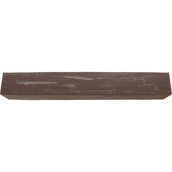 Hand Hewn Faux Wood Fireplace Mantel, Aged Pecan C397874