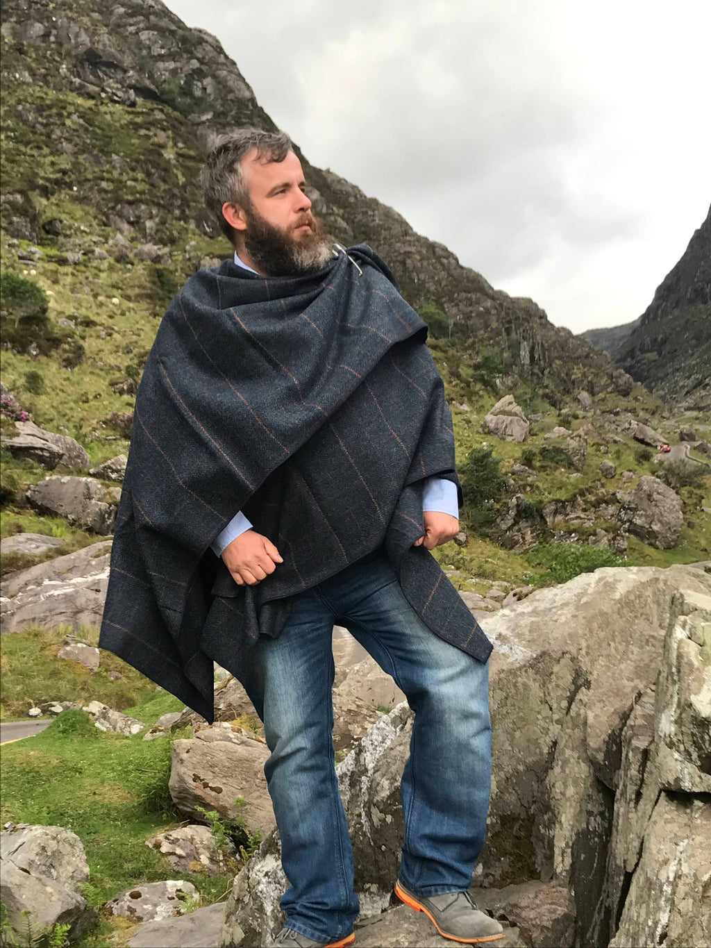 100% Wool Handmade Ruana U7557