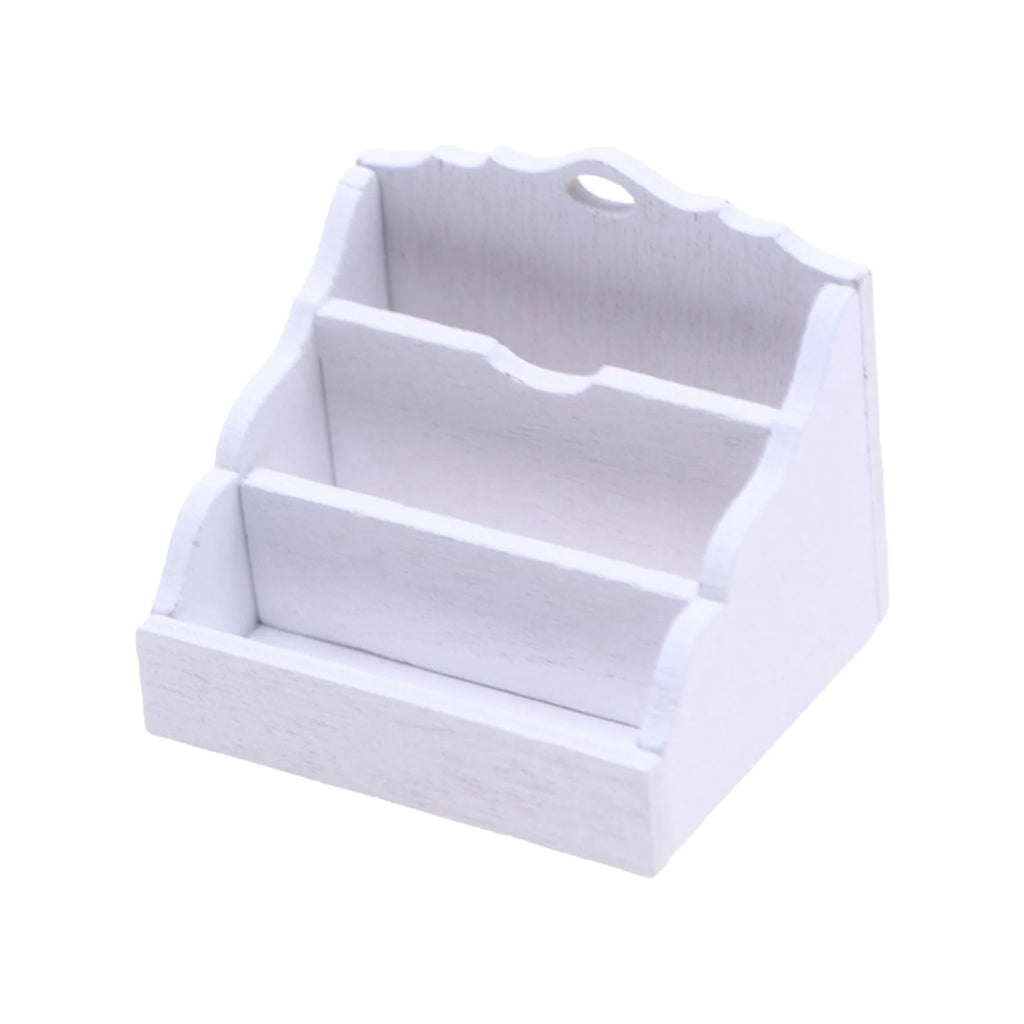 White 1:12 Scale Dollhouse Miniature Magazine Paper Rack K371120