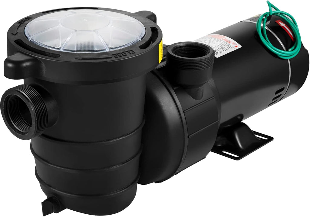 1HP 110V 5220GPH Self-priming Swimming Pool Pump with Strainer Basket and 2pcs 1-1/2'' NPT Connectors K7717