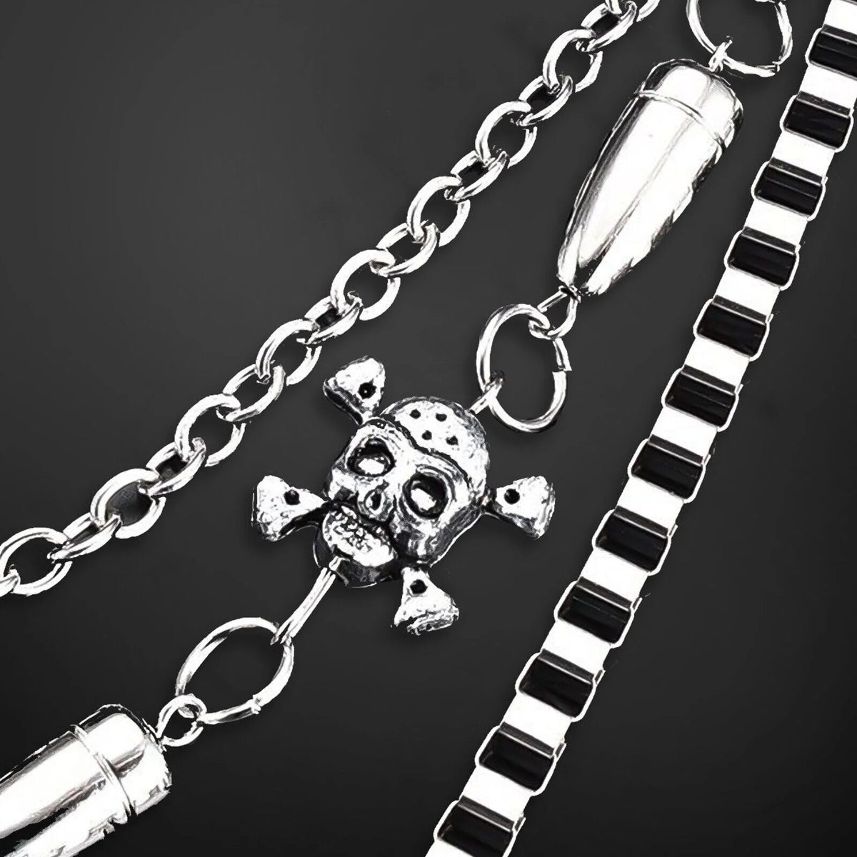 Skull Wallet Chain Pants Key Chain E6569