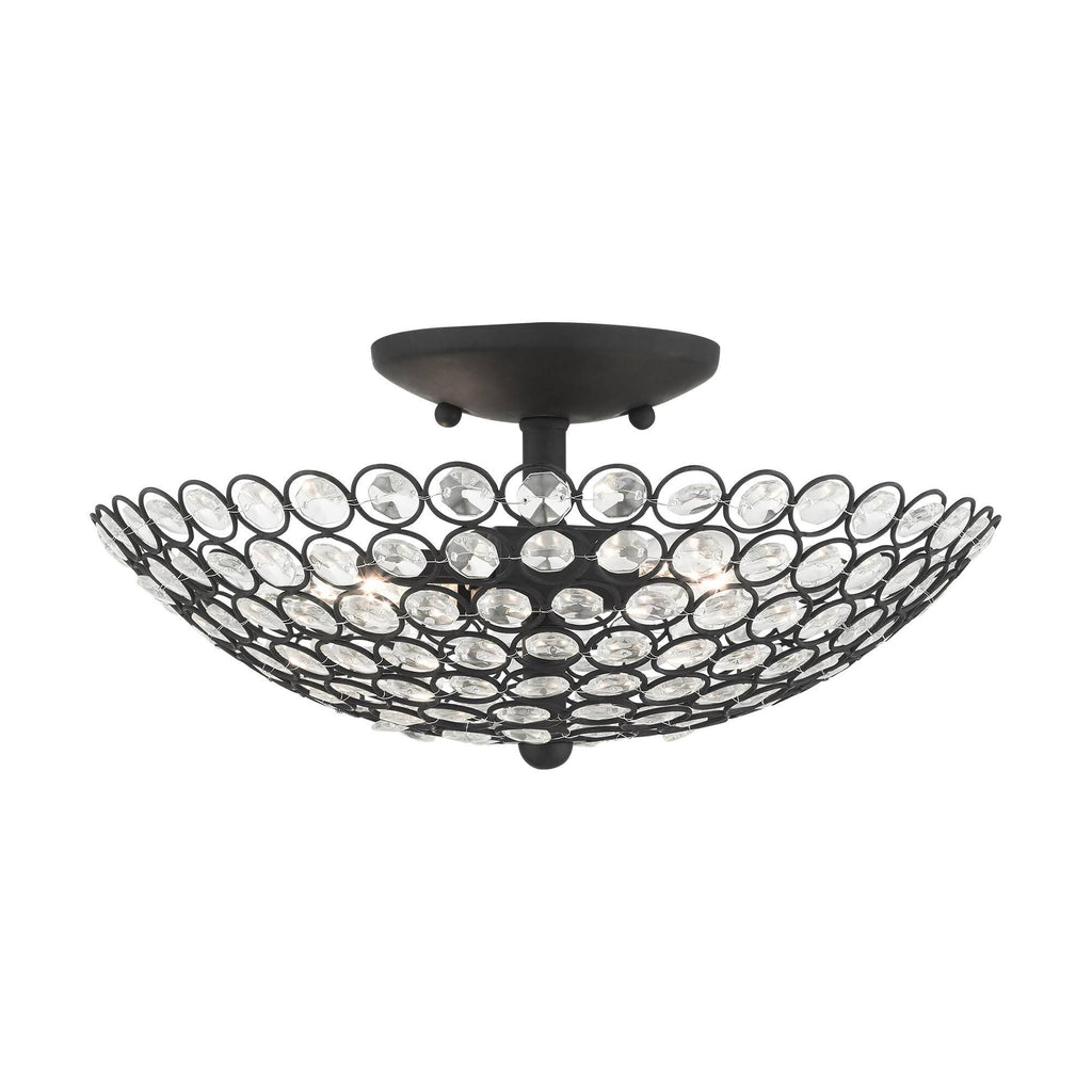 2 Light Semi-Flush Mount Black F456