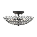 2 Light Semi-Flush Mount Black F456