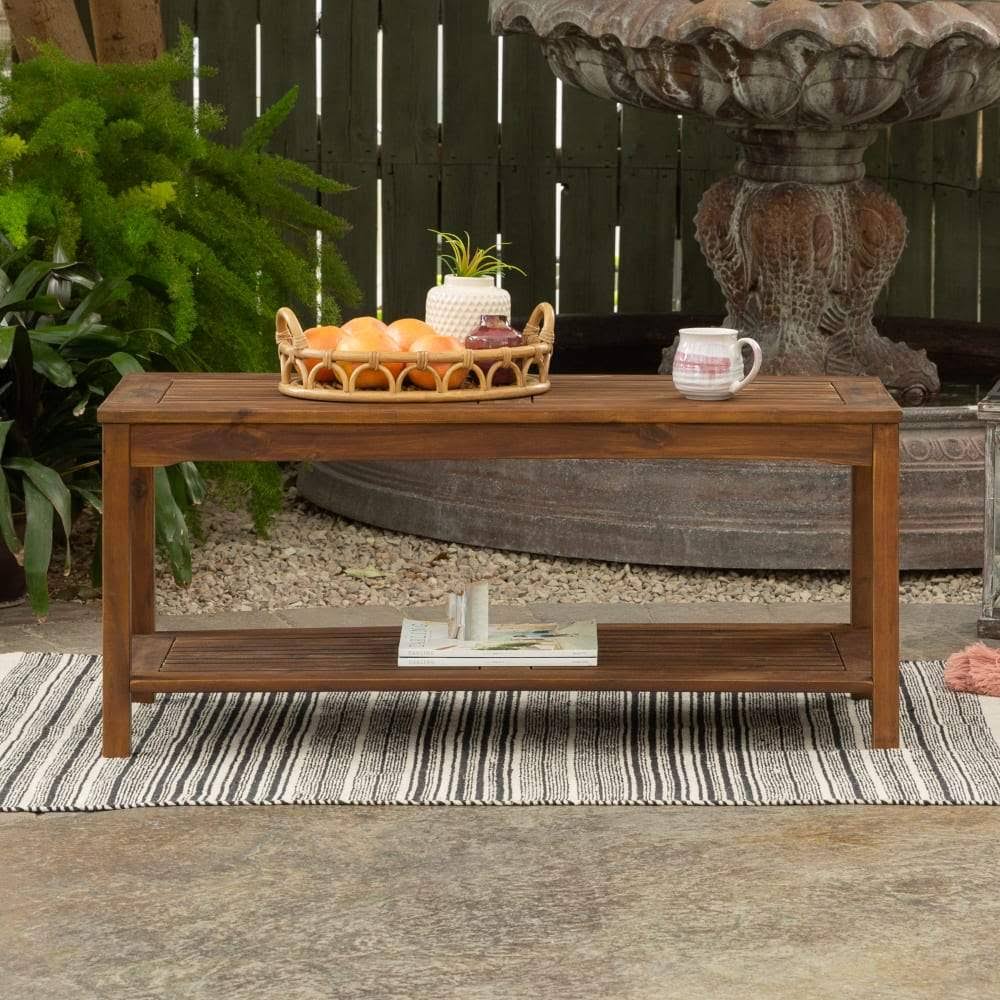 Dark Brown Acacia Wood Patio Coffee Table A480