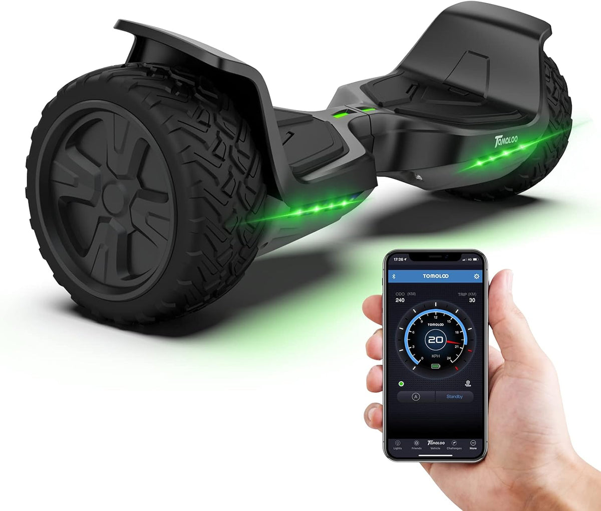 Offroad All Terrain 8.5 Two-Wheel Self Balancing Hoverboard with Bluetooth Speakers and Lights V155280