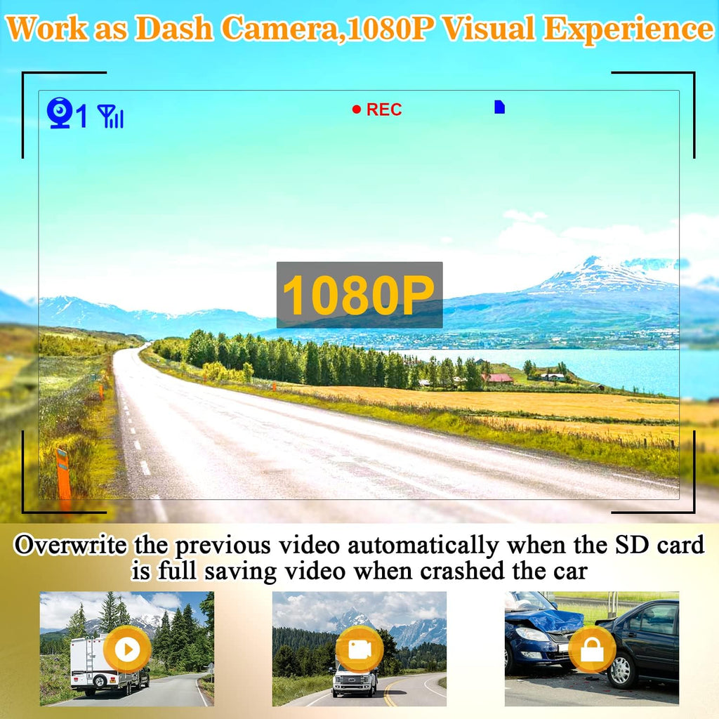 Wireless HD 1080P Backup Camera with 7" Touch Key DVR Monitor U25180