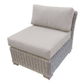 Beige Wicker Patio Armless Sofa X761