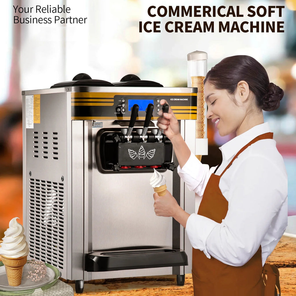 2350W Countertop Soft Serve Ice Cream Maker with 2x6L Hopper Q48775