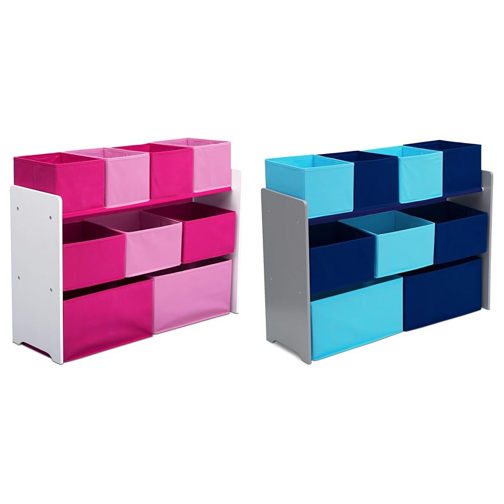 Pink/White & Grey/Blue Toy Organizer with 9 Storage Bins X978191
