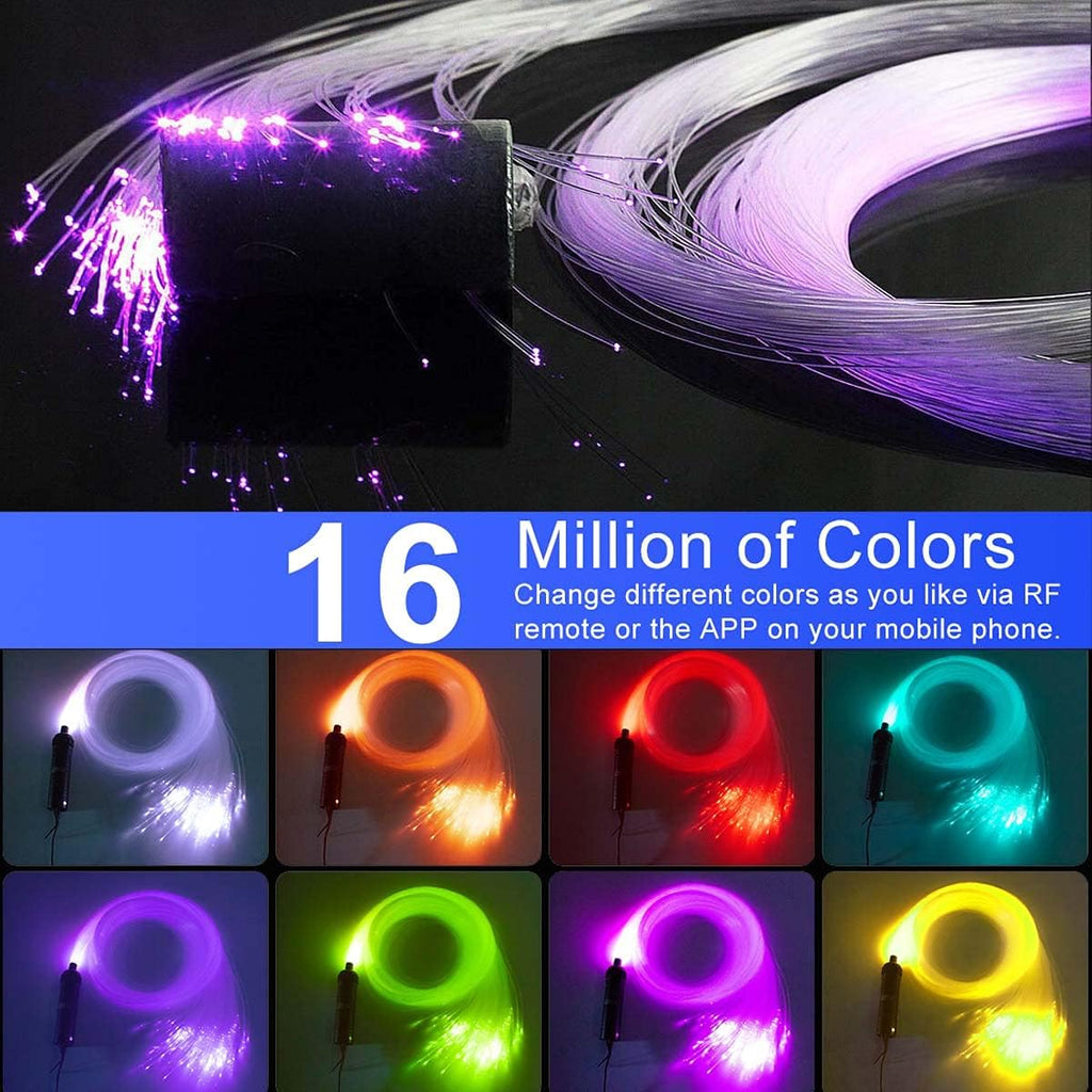 6W Bluetooth RGBW Fiber Optic Lights Star Ceiling Kit with Remote 200pcs Fiber Strands Pack of 2 N624