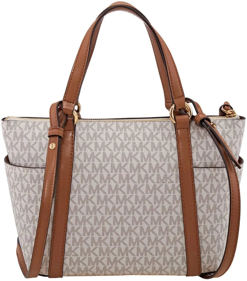 White Sullivan Small Logo Top-Zip Tote Bag H36849