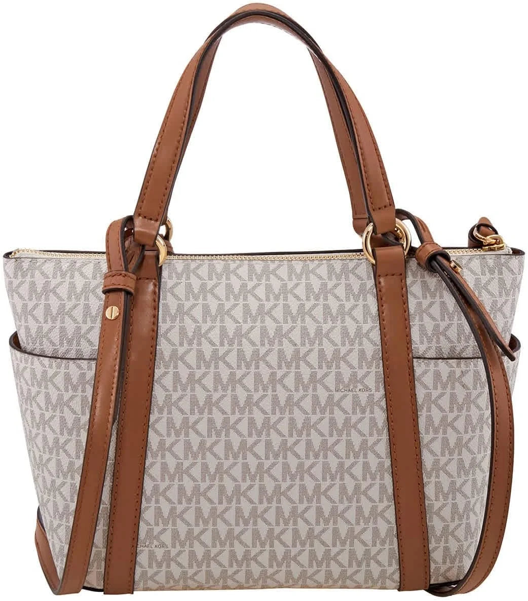 White Sullivan Small Logo Top-Zip Tote Bag H36849
