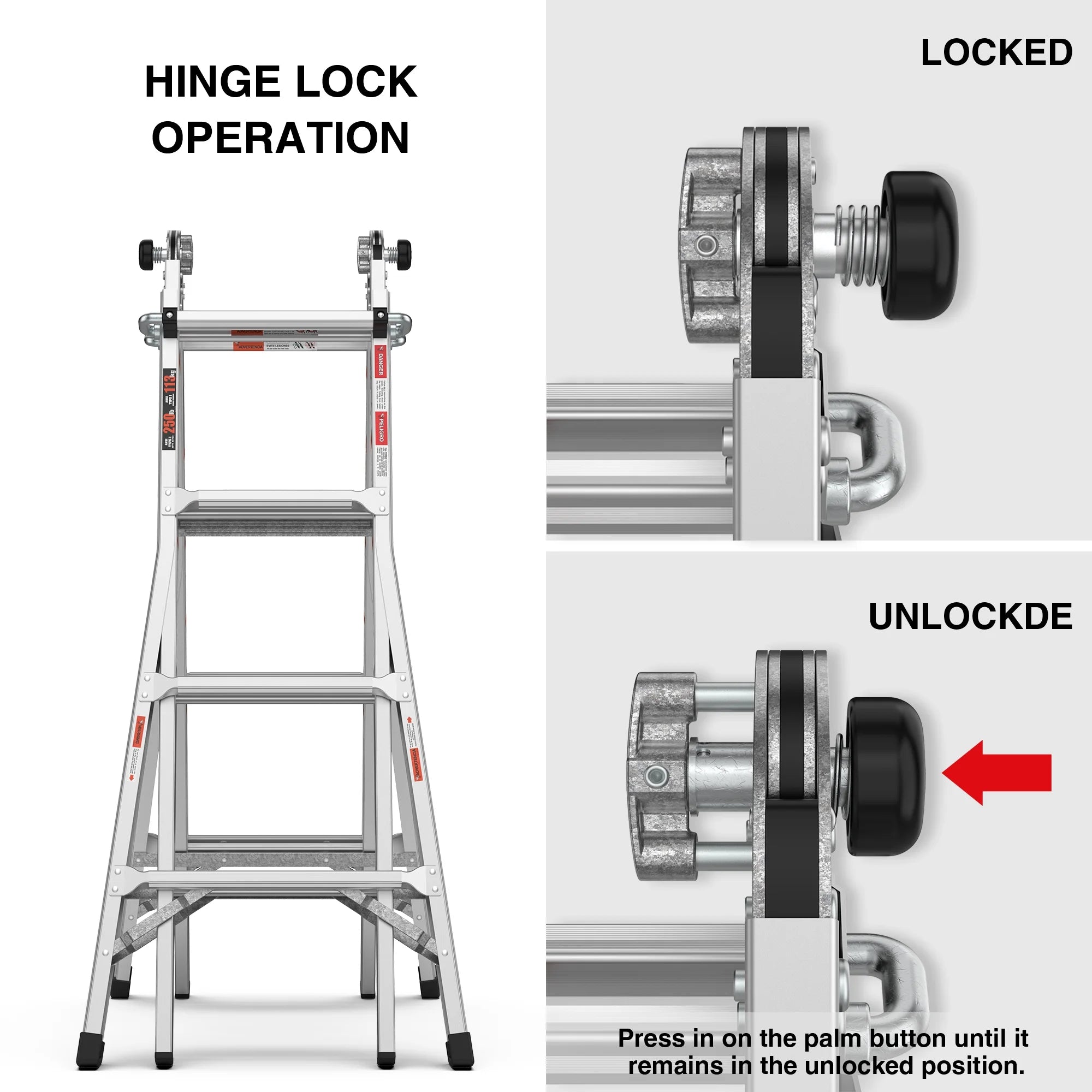 17ft Multi-position Aluminum Folding Ladder F23886
