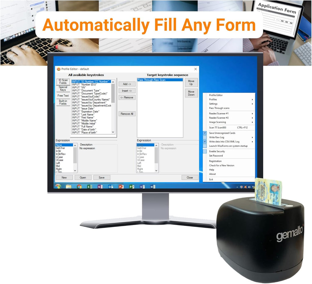 Double-Sided ID Reader with Auto-Fill Software M793