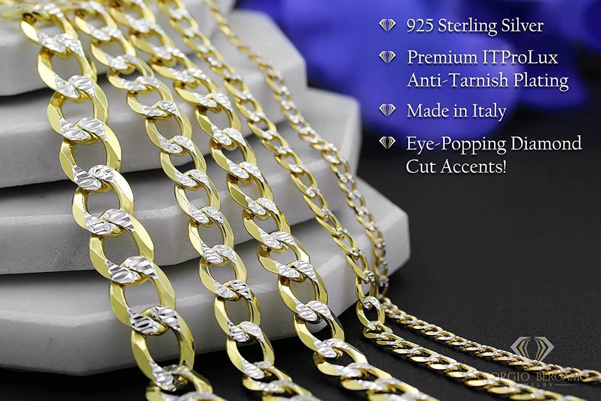 Yellow Gold Plated Cuban Chain Necklace M609920