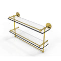 Polished Brass Double Glass Shelf with Towel Bar Y2909