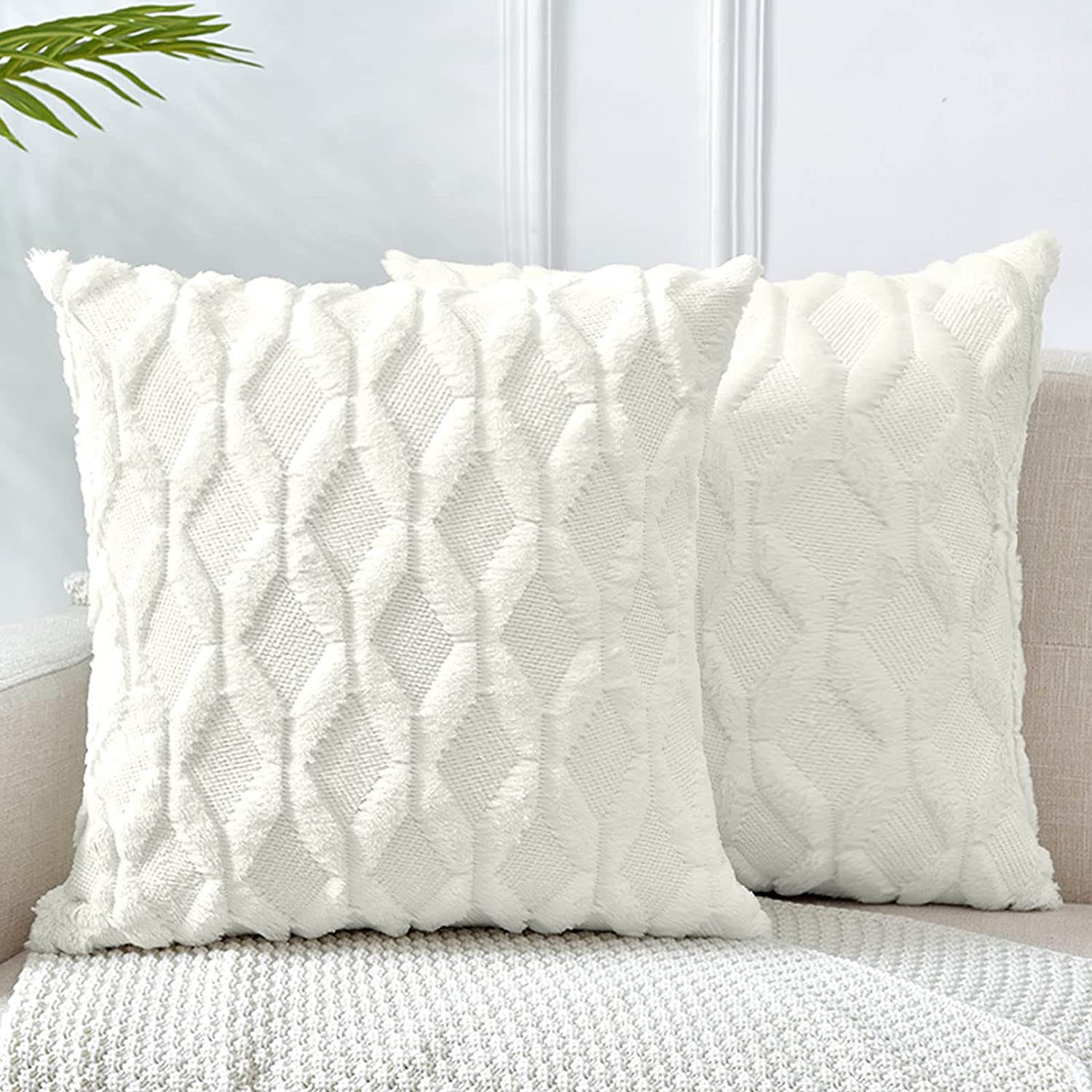 Set of 2 Velvet Throw Pillow Covers 20x20 U56172