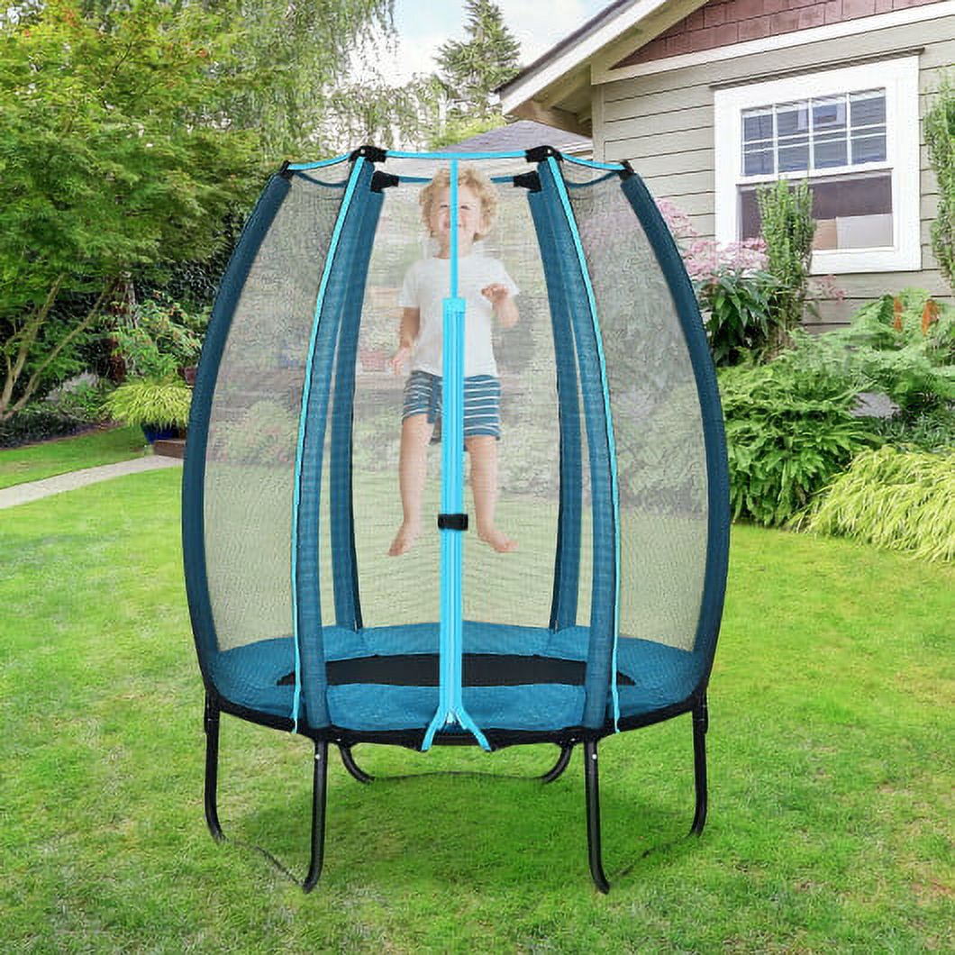 Blue Kids Trampoline with Enclosure Net V52233