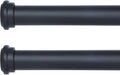 Black 28-48 inch Adjustable Single Curtain Rods with End Cap Finials, 1 inch Diameter, 2 pack R77702