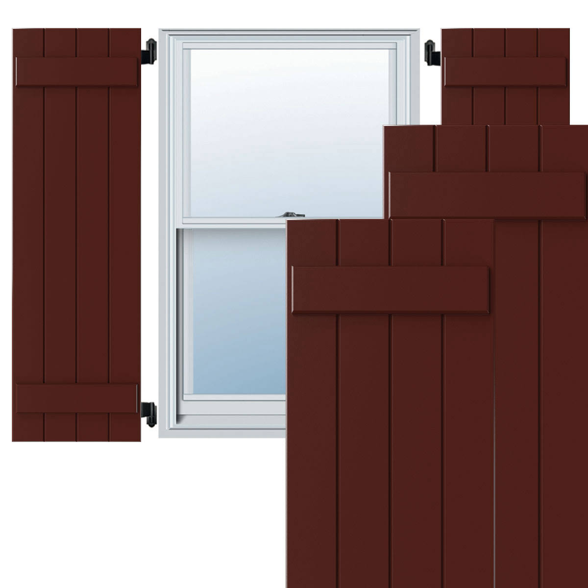 Exterior Composite Board-n-Batten Shutters, Per Pair T97706
