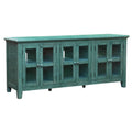 Antique Blue Wooden TV Stand with 3 Door Cabinets X8952