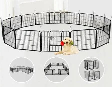 Black Metal Dog Playpen Y571160