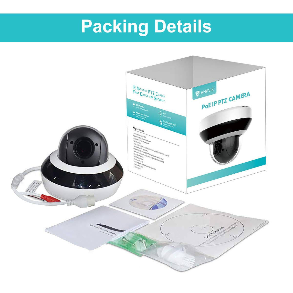 4.0MP PoE IP PTZ Dome Camera A61142