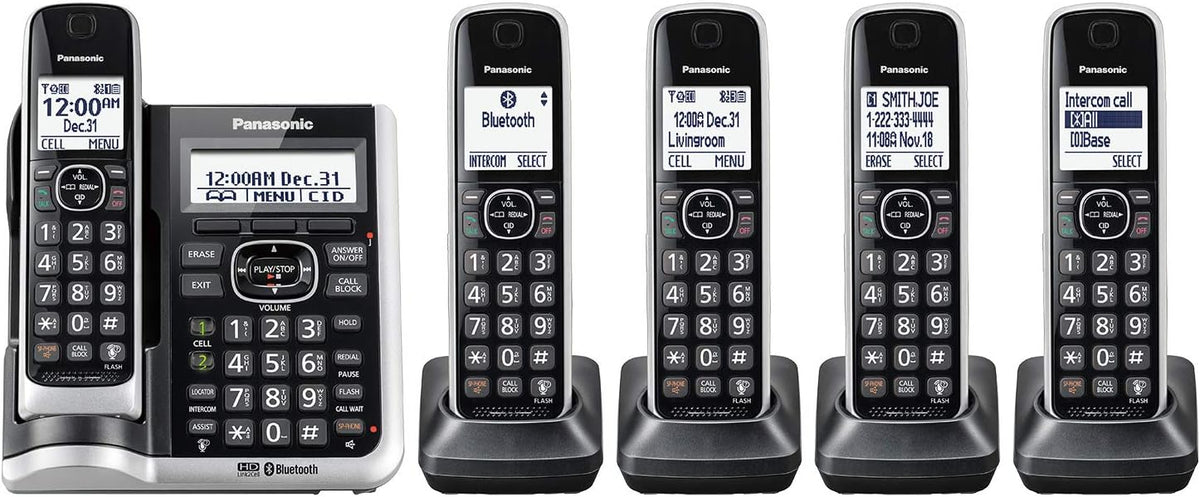 Bluetooth Cordless Phone System with Answering Machine - 5 Handsets U2667