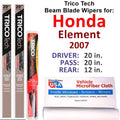 Honda Element Beam Blade Wipers Set of 3 with Rear Wiper U52377
