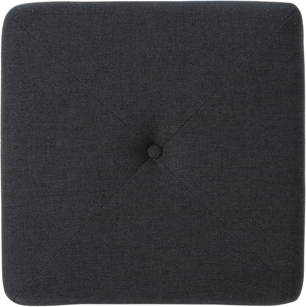 Dark Charcoal Fabric Square Ottoman C568