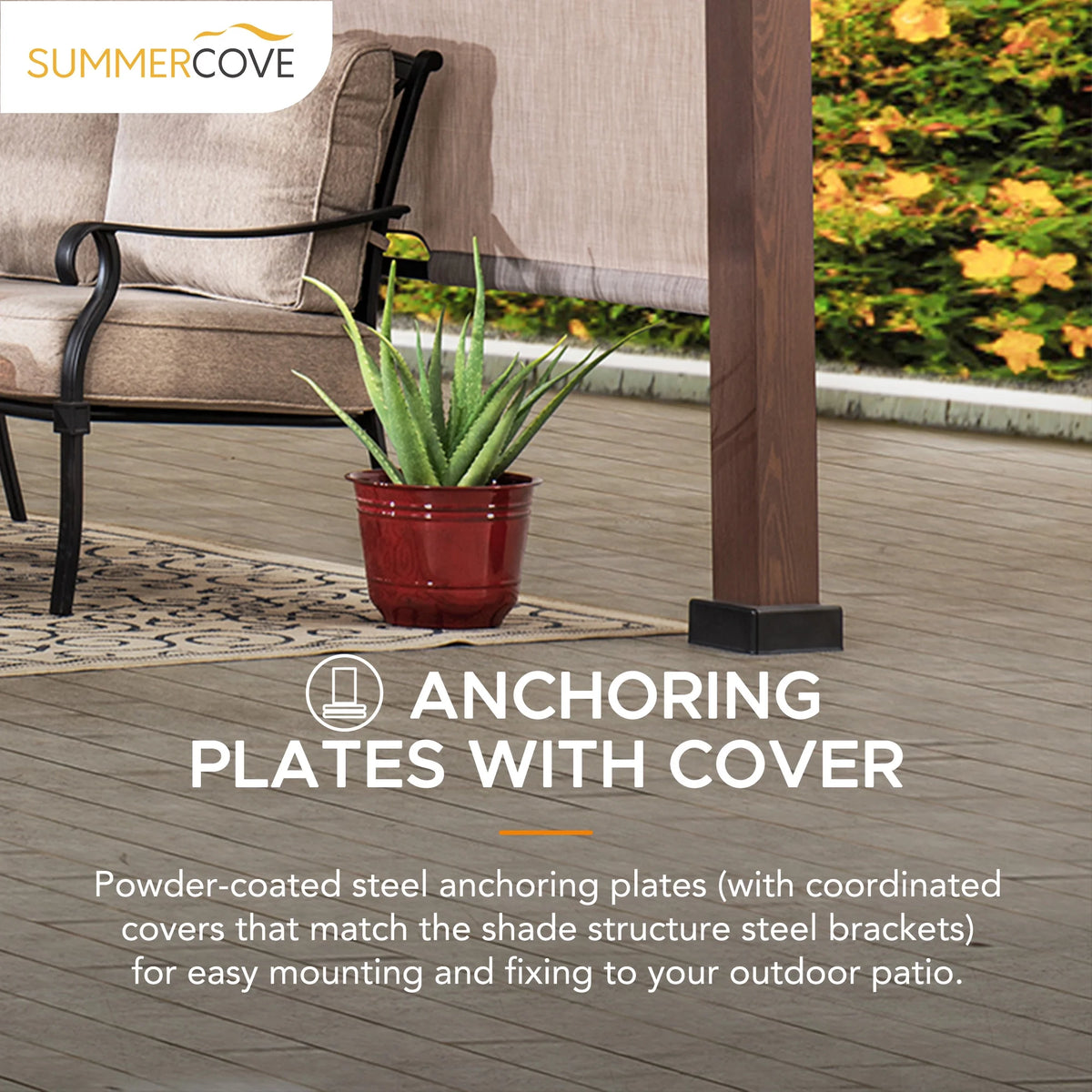 11 x 11 ft. Metal Pergola with Tan Adjustable Canopy X7909