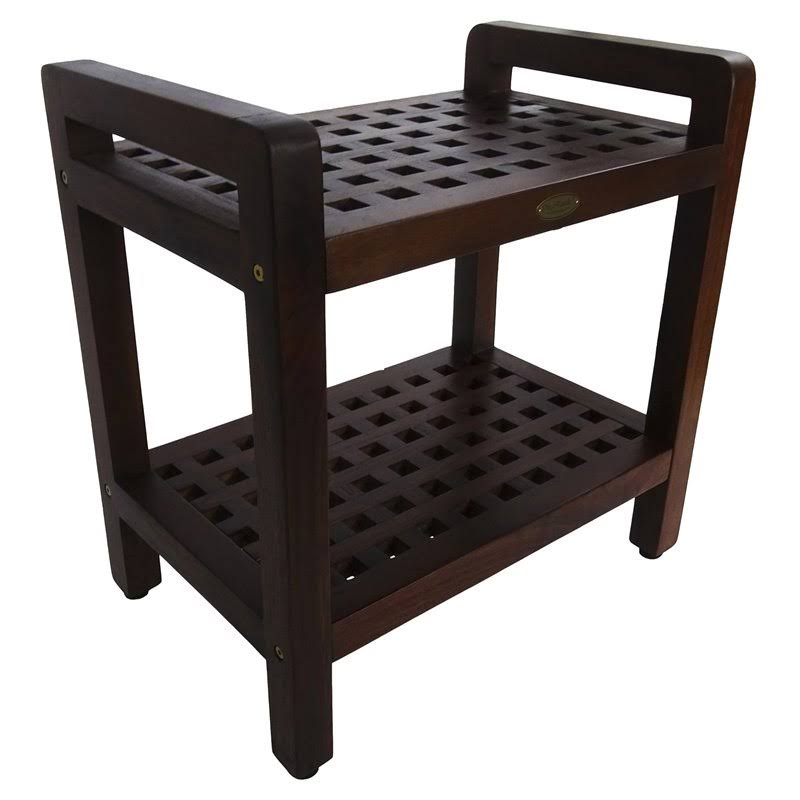 Teak Shower Bench with Handles M34877