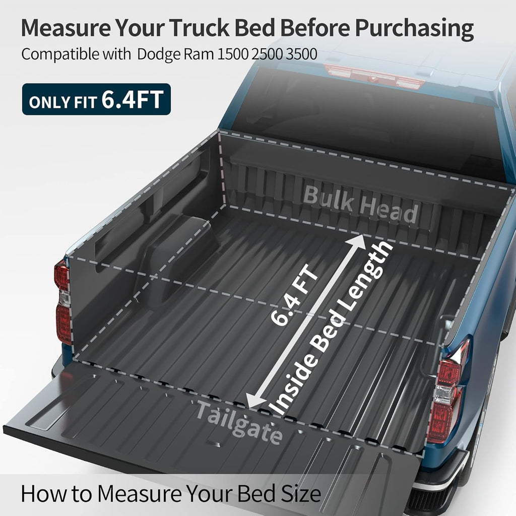 Hard Tri-fold Truck Bed Tonneau Cover for 6.4 ft Bed O353350