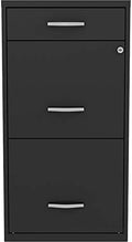 18in Deep 3 Drawer Metal File Cabinet Pearl White J23214