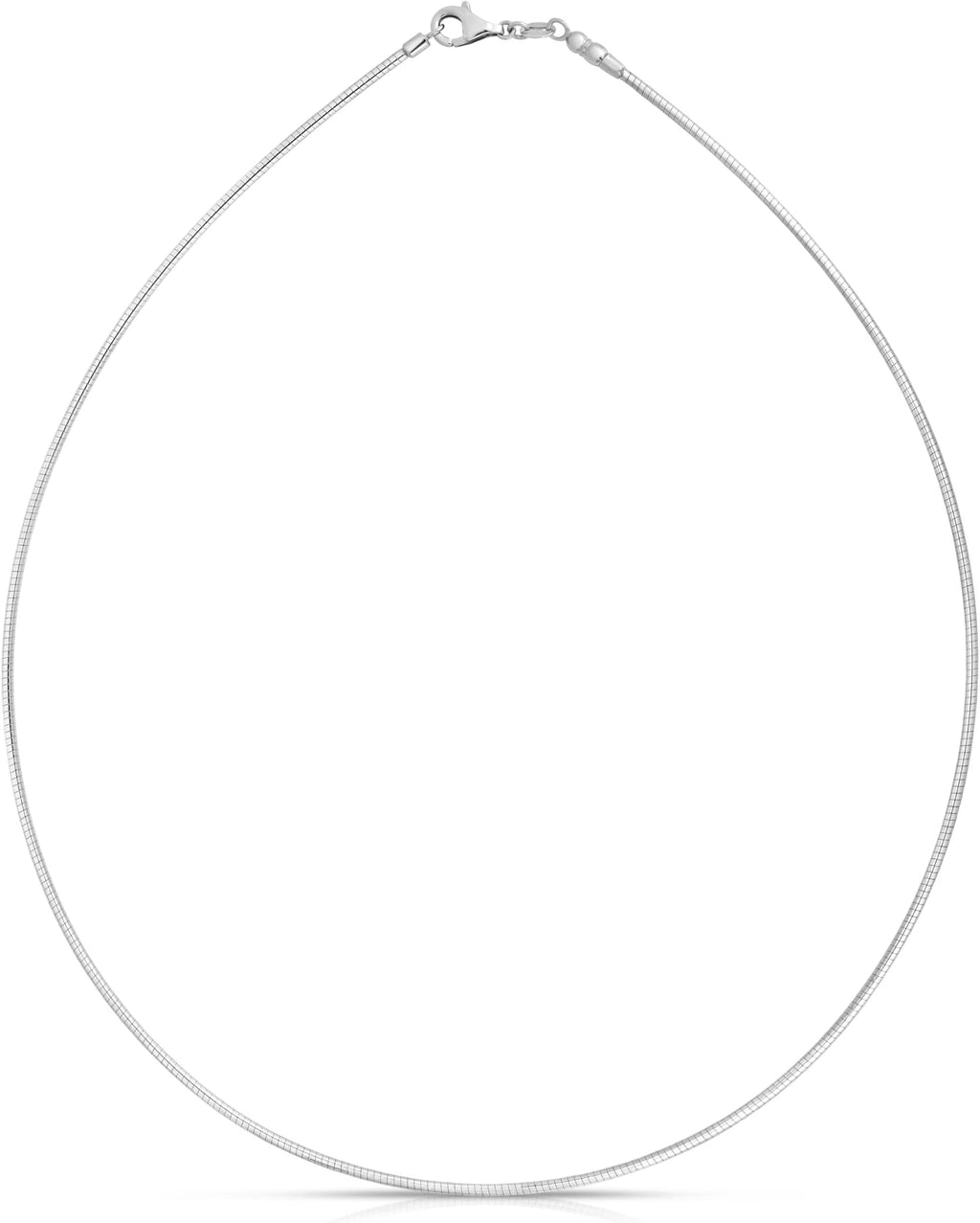 14k White Gold 1mm Omega Chain Necklace S43272